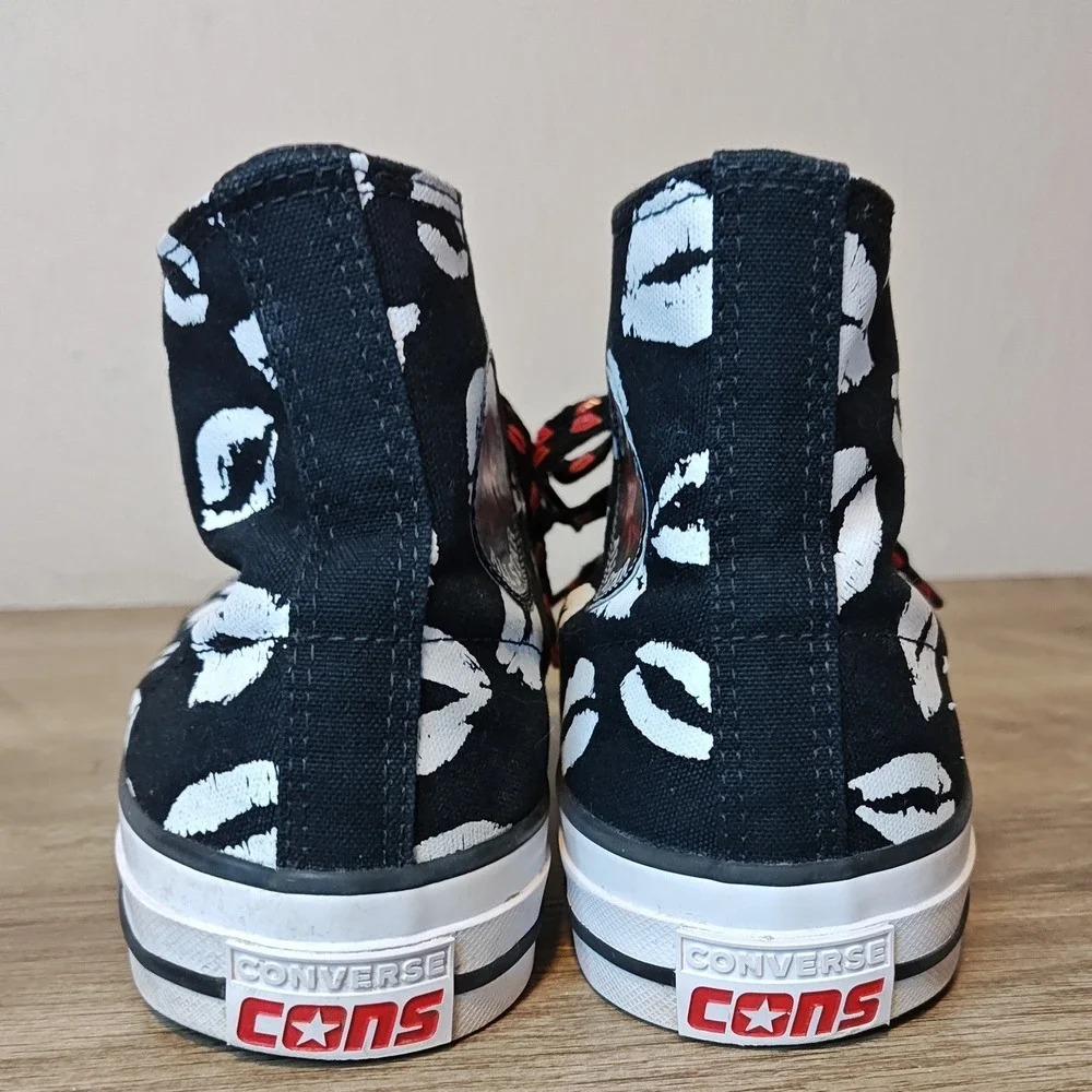 Converse Chuck Taylor All Star CONS High Top 9W 7M Black White Lip Print A04605C - Picture 6 of 12